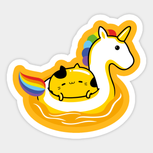 yellow cat hello summer Sticker